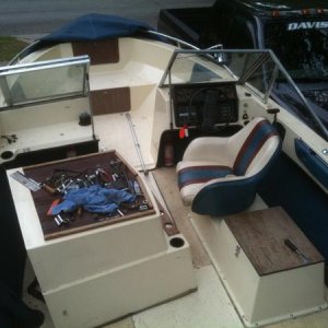 Inside of the boat.