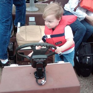casey drives boat