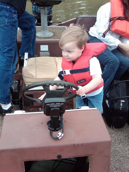 casey drives boat