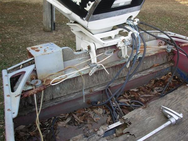 Inside view of the transom. This entire transom has now been gutted and new marine plywood has been cut and ready for reassembly. Actually, the entire