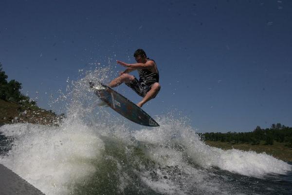 On New Hogan Reservoir April 2010.  See more at http://www.flyboywakesurf.com